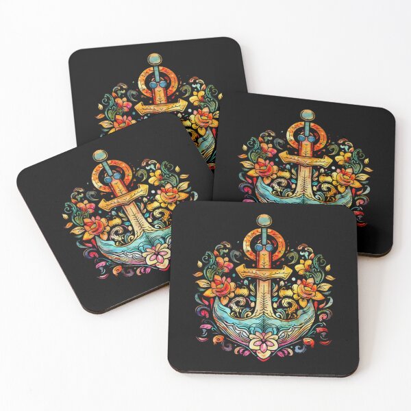 Item preview, Anchor Symbol Flowers Old School Tattoo Style Sea designed and sold by aqnkkalw83.