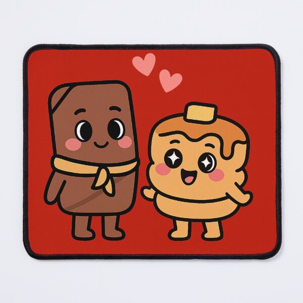 Item preview, Cute Chocolate Bar And Pancake Couple Love Design designed and sold by FreshVibe Prints.