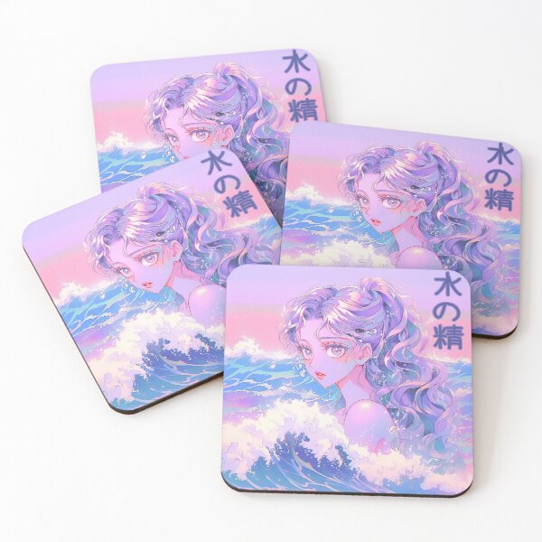 Item preview, Water Spirit Japanese Anime Pastel Ocean Waves designed and sold by bubblegoth.