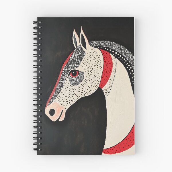 Item preview, Stylized portrait design of an Arabian horse with Gond painting patterns. designed and sold by HEMRO.
