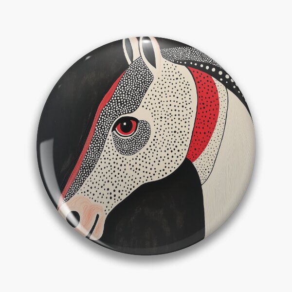 Item preview, Stylized portrait design of an Arabian horse with Gond painting patterns. designed and sold by HEMRO.