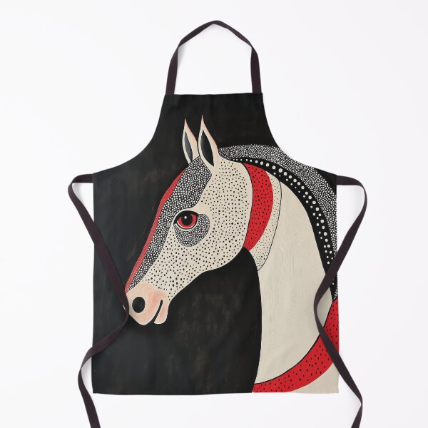 Item preview, Stylized portrait design of an Arabian horse with Gond painting patterns. designed and sold by HEMRO.