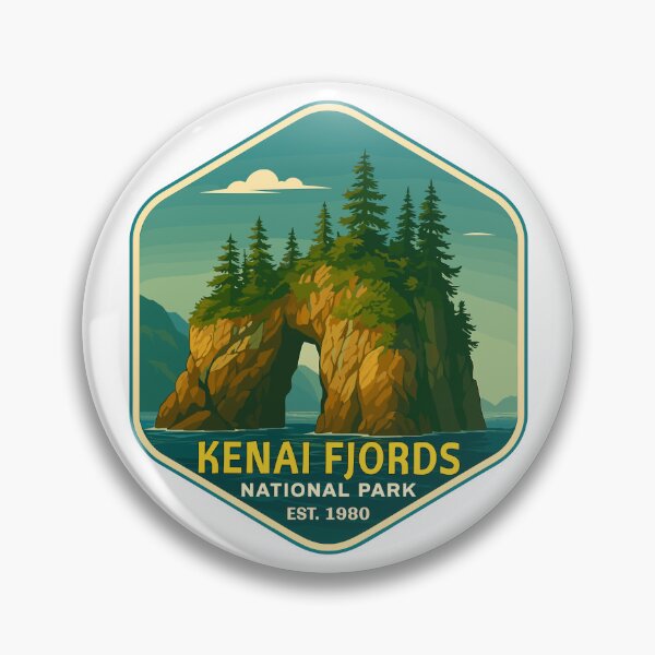 Item preview, Kenai Fjords National Park Retro Glacier Ocean Sticker designed and sold by Ismeal Von.