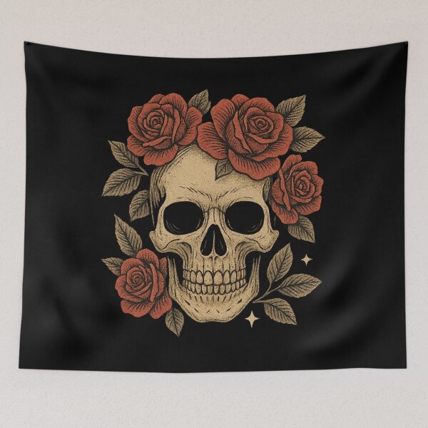 Item preview, “Floral Skull – Beauty in Decay” designed and sold by DailyVibesCo.