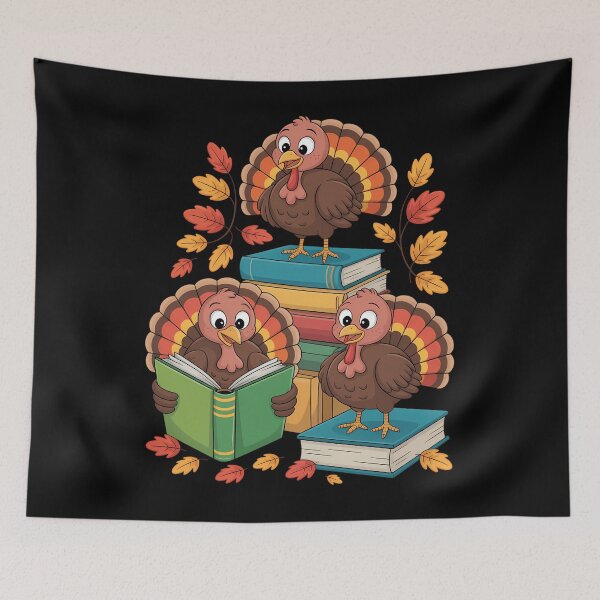 Item preview, Turkey Reading Books Fall Thanksgiving Teacher Book Lovers designed and sold by aidenpier.