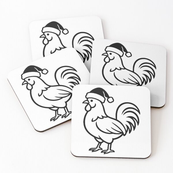 Item preview, Rooster with Santa Hat designed and sold by theartfulaspie.