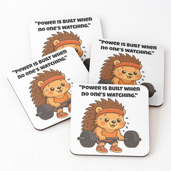 Item preview, Power Is Built – Determined Gym Hedgehog designed and sold by Latitude 1°N.