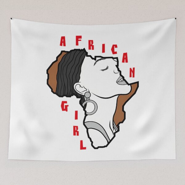 Item preview, Girl In Africa Map designed and sold by AmaaniSisters.