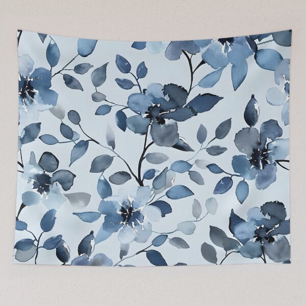 Artikelvorschau, Nahtloser Aquarell-Blaublumendruck entworfen und verkauft von dcrc.