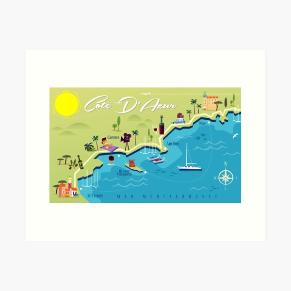 Item preview, Cote D'Azur poster designed and sold by GAGodel.