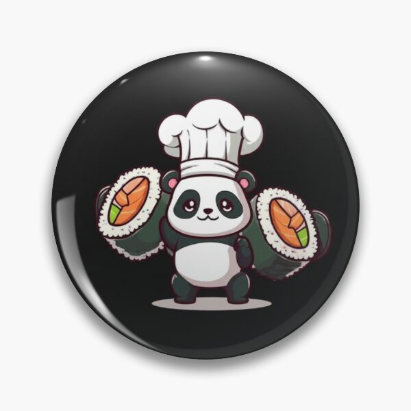 Item preview, Workout Panda Chef – Cute Chibi Panda Lifting Sushi Dumbbells | Funny Kawaii Panda Design designed and sold by ColorSplash123.