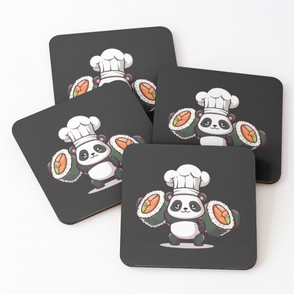 Item preview, Workout Panda Chef – Cute Chibi Panda Lifting Sushi Dumbbells | Funny Kawaii Panda Design designed and sold by ColorSplash123.