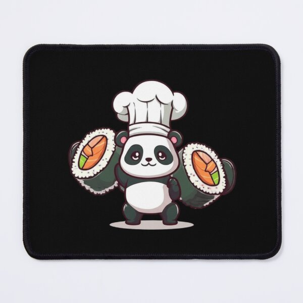 Item preview, Workout Panda Chef – Cute Chibi Panda Lifting Sushi Dumbbells | Funny Kawaii Panda Design designed and sold by ColorSplash123.