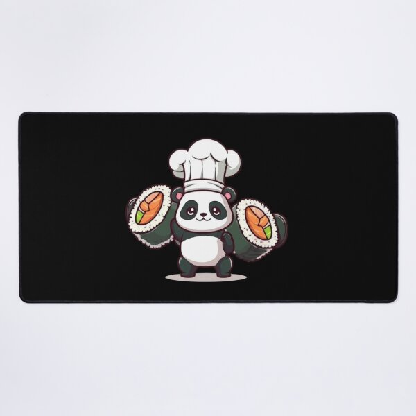 Item preview, Workout Panda Chef – Cute Chibi Panda Lifting Sushi Dumbbells | Funny Kawaii Panda Design designed and sold by ColorSplash123.