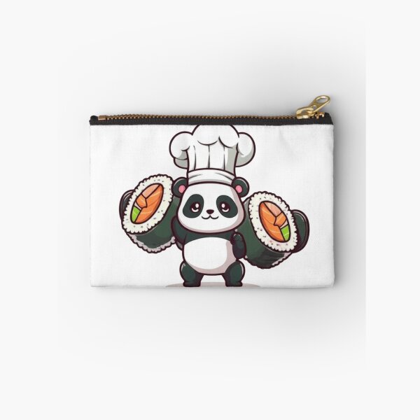 Item preview, Workout Panda Chef – Cute Chibi Panda Lifting Sushi Dumbbells | Funny Kawaii Panda Design designed and sold by ColorSplash123.