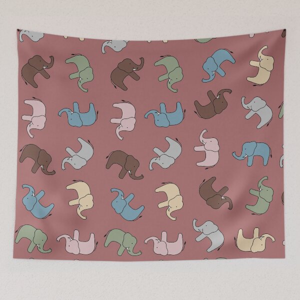 Item preview, Boho Elephant Seamless Pattern – Playful Tribal Inspired Design designed and sold by  Boho Vibes Studio.
