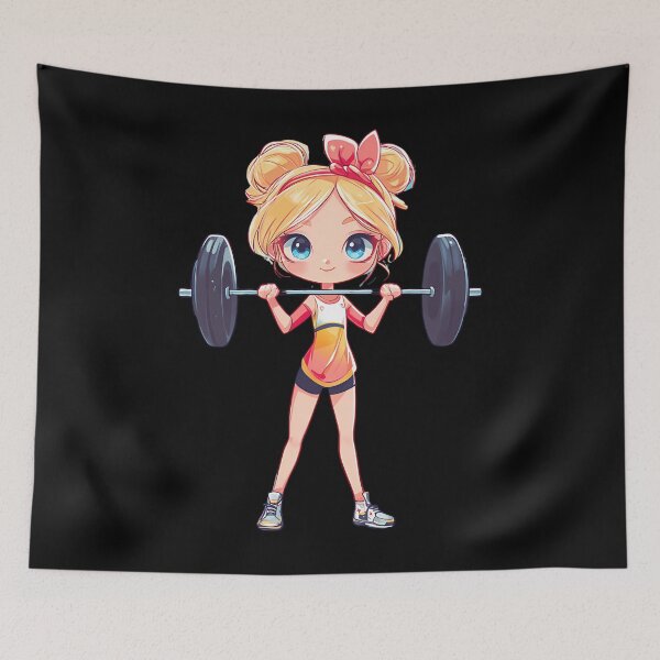 Item preview, Power Girl Lifting Kawaii Fitness Humor designed and sold by elihletoriong.