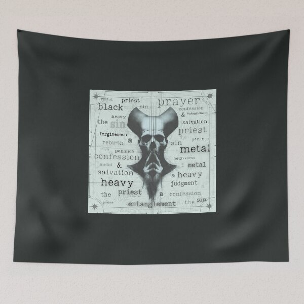 Item preview, Heavy metal, skull sketch artwork, religious accents designed and sold by silent-violin.