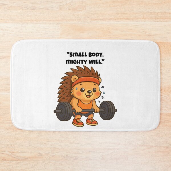 Item preview, Small Body, Big Strength – Cute Hedgehog Gym Motivation designed and sold by Latitude 1°N.