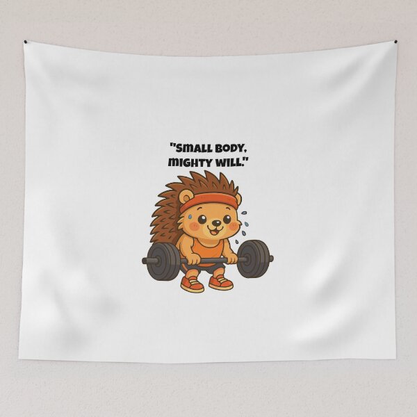 Item preview, Small Body, Big Strength – Cute Hedgehog Gym Motivation designed and sold by Latitude 1°N.