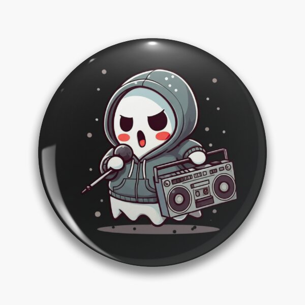 Artikelvorschau, Rap-Geist im Hoodie – Lustiger Chibi-Geist mit Boombox | Cooles Winter Streetwear Kawaii Design entworfen und verkauft von ColorSplash123.