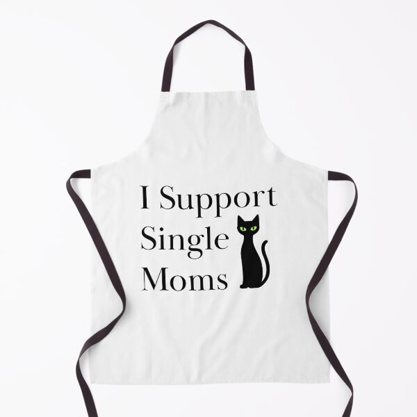 Item preview, I support single cat moms (black text) designed and sold by HuzzaCreative.