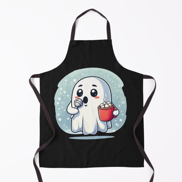 Item preview, Ghost Singer with Hot Cocoa – Funny Chibi Ghost Singing in Winter | Cute Kawaii Cartoon Design designed and sold by ColorSplash123.