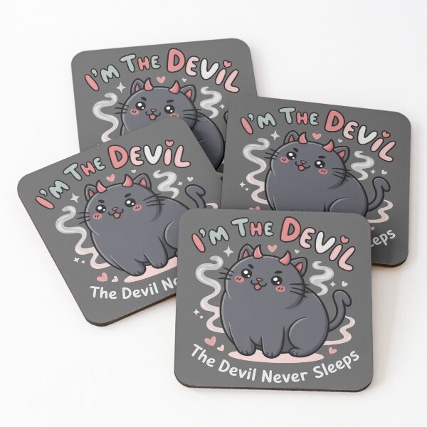 Item preview, The Devil Never Sleeps , Mischievous Kitty designed and sold by Kaurisdigital.