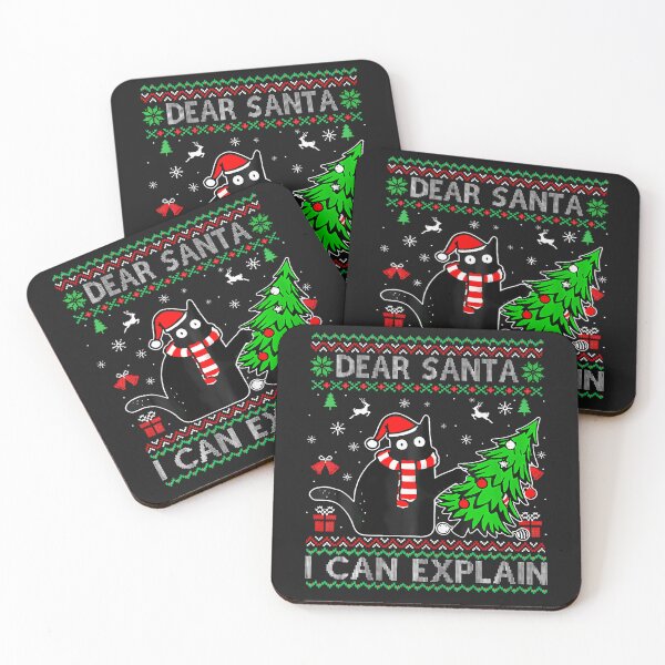 Item preview, Gato negro gracioso Navidad Querido Santa Puedo explicarlo designed and sold by WalickiTwish.