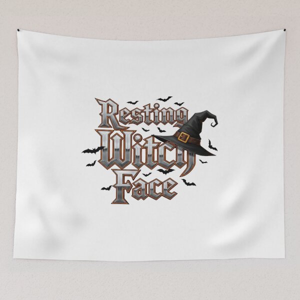 Item preview, Resting Witch Face, Funny Witch Hat Halloween Bats Typography designed and sold by Happyfreedom.