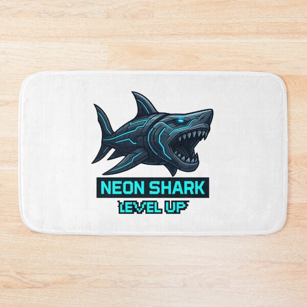 Item preview, Neon Shark – Level Up Cyber Ocean designed and sold by InkMalinois.