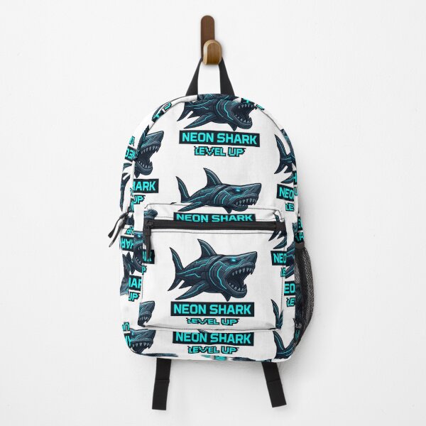 Item preview, Neon Shark – Level Up Cyber Ocean designed and sold by InkMalinois.
