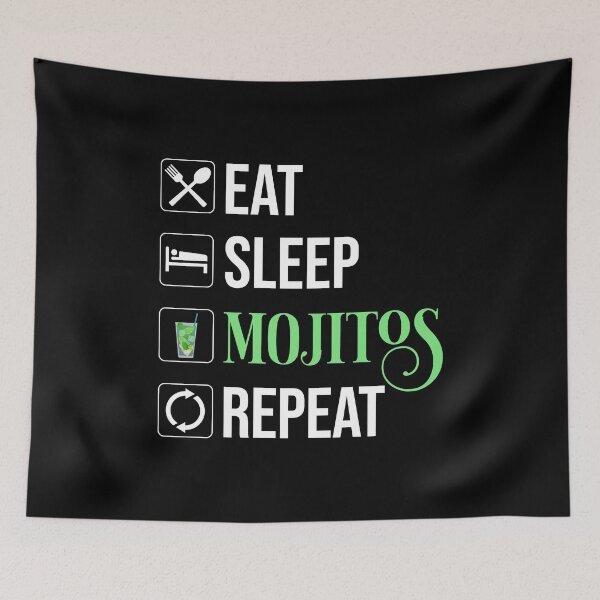 Item preview, Eat Sleep Mojitos Repeat designed and sold by Cat Lady Designs.