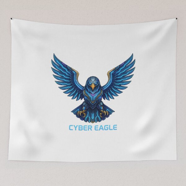 Item preview, Cyber Eagle – Futuristic Neon Bird designed and sold by InkMalinois.