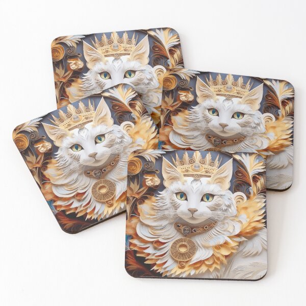 Item preview, Majestic Royal Cat Portrait After Gustav Klimt designed and sold by Vicky Brago-Mitchell®.