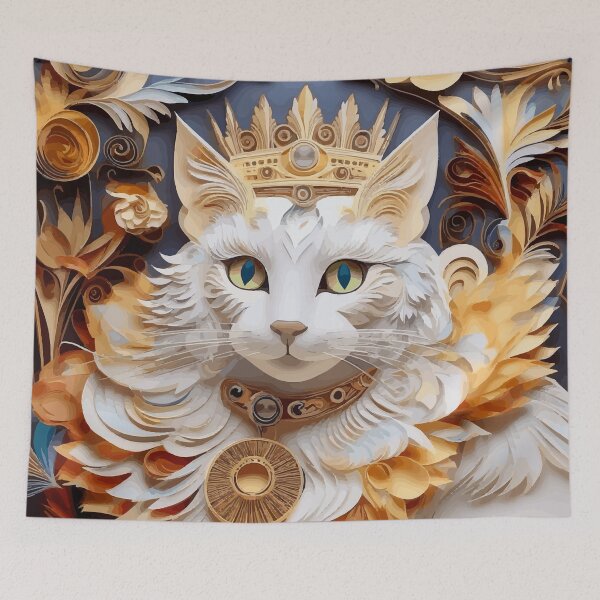 Item preview, Majestic Royal Cat Portrait After Gustav Klimt designed and sold by Vicky Brago-Mitchell®.