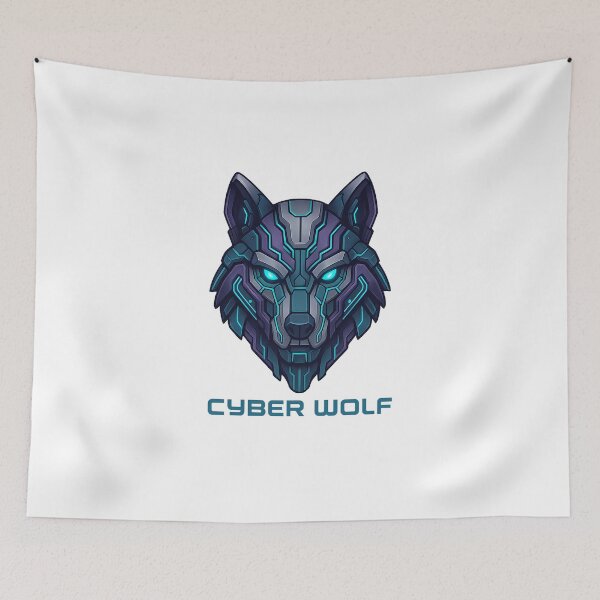 Item preview, Cyber Wolf – Futuristic Neon Beast designed and sold by InkMalinois.