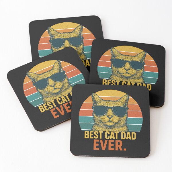 Item preview, Best Cat Dad Ever Retro Vintage Cat with Sunglasses designed and sold by flagylART.