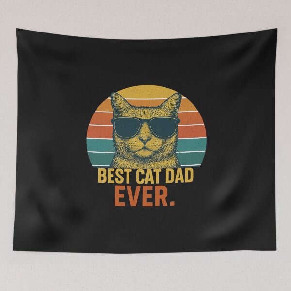 Item preview, Best Cat Dad Ever Retro Vintage Cat with Sunglasses designed and sold by flagylART.