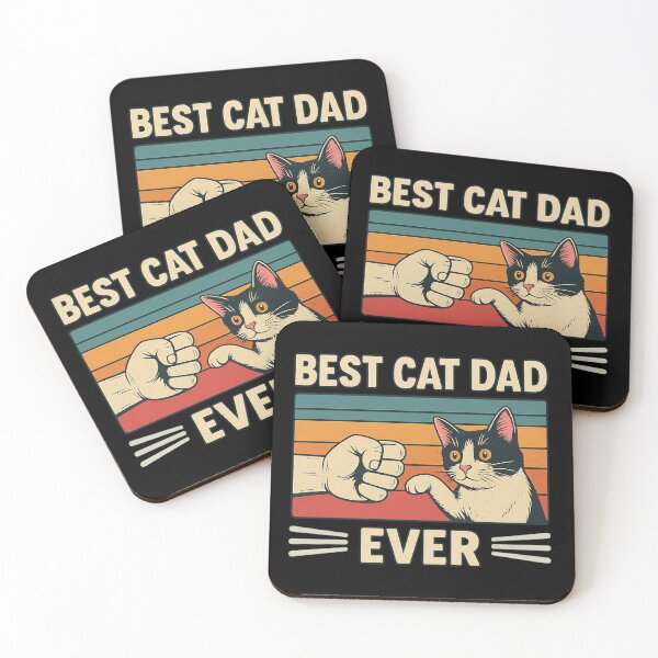 Item preview, Best Cat Dad Ever Retro Fist Bump Design designed and sold by flagylART.
