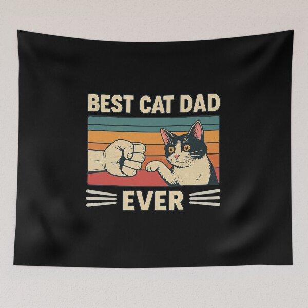 Item preview, Best Cat Dad Ever Retro Fist Bump Design designed and sold by flagylART.