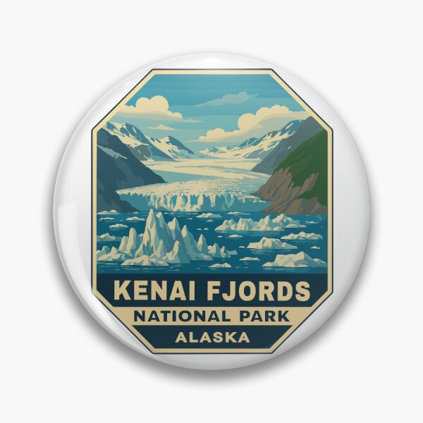 Item preview, Kenai Fjords National Park Retro Glacier Ocean Sticker designed and sold by Ismeal Von.