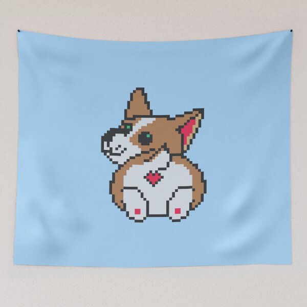 Item preview, Cute Pixel Art Corgi with Heart designed and sold by AdrianaOliveira.
