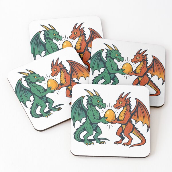 Item preview, RetroComics Dragons Holding Golden Egg | Fantasy Comic Style Dragon Art | VLF designed and sold by VitalLifeForce.