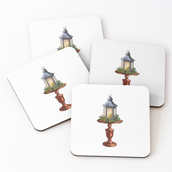 Item preview, Decorative lantern on a pedestal with greenery and candle displayed indoors during festive season designed and sold by Ms. Iryna.