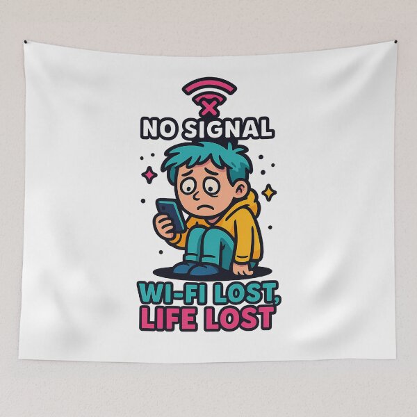 Item preview, No Signal – Wi-Fi Lost, Life Lost Funny Design designed and sold by InkMalinois.