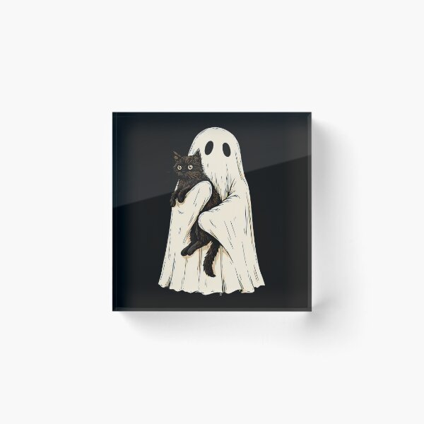 Item preview, Vintage Halloween Ghost Holding Black Cat Men Women designed and sold by WalickiTwish.