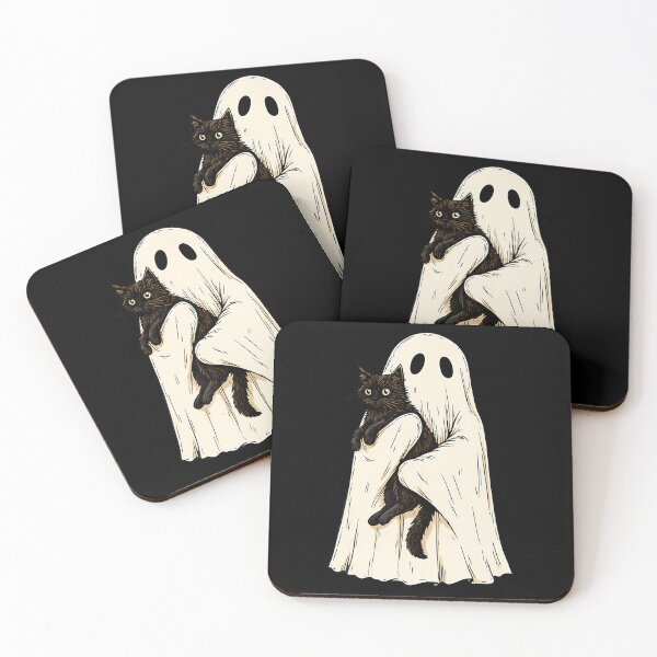 Item preview, Vintage Halloween Ghost Holding Black Cat Men Women designed and sold by WalickiTwish.