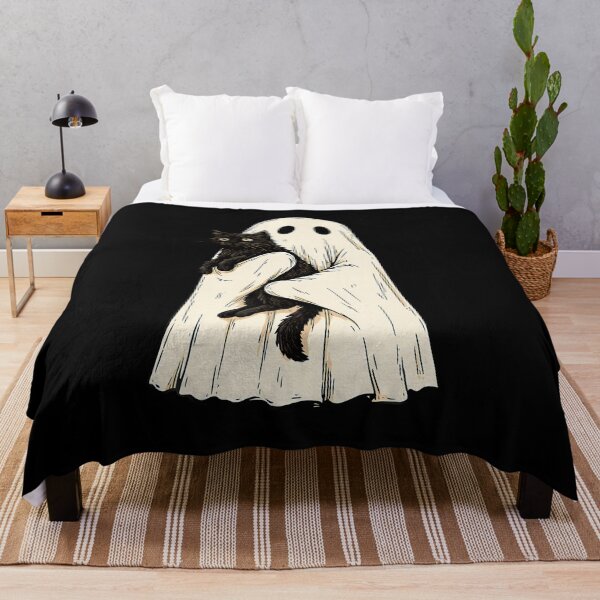 Item preview, Vintage Halloween Ghost Holding Black Cat Men Women designed and sold by WalickiTwish.