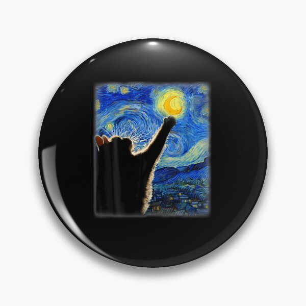 Item preview, Van Gogh Starry Night Cat 	 - Classic Fit Cat Lovermomdad Gift Black Crew Neck designed and sold by WalickiTwish.